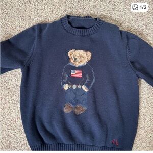 Navy Sweater with Bear Design